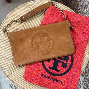 Tory Burch Tan Leather Wristlet